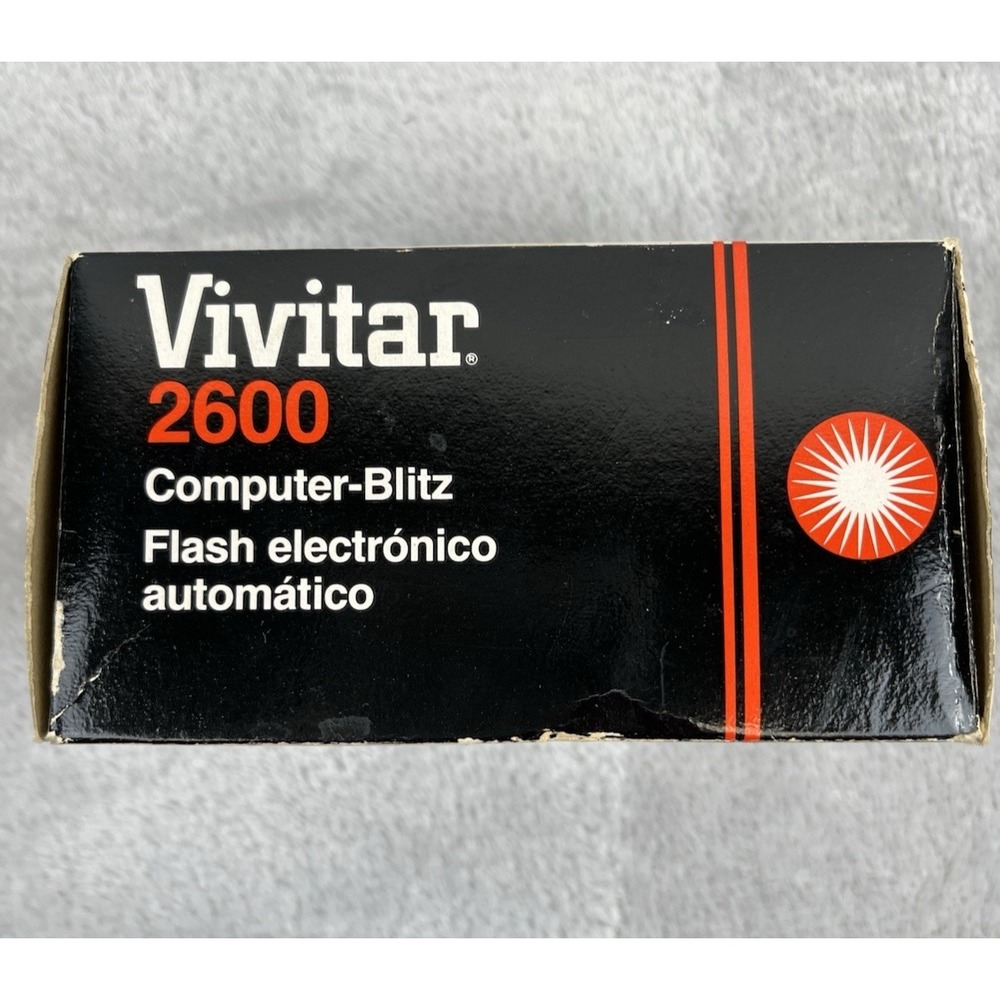 Vintage Vivitar 2600 Auto Flash Standard Hot Shoe Mount Original Box Untested - Picture 7 of 9